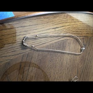 Silver necklace with silver discs